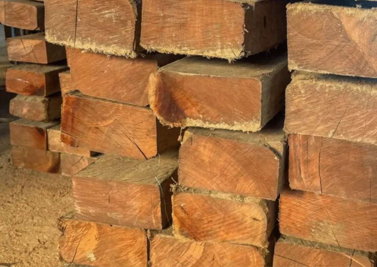 Bloques de madera aserrada para construcción